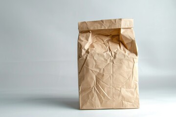 Poster - A brown paper bag sits atop a table with a straightforward and informative description, suitable for use in educational or commercial settings