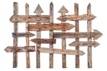 Aufkleber - A set of wooden signs with various designs and messages on a white background