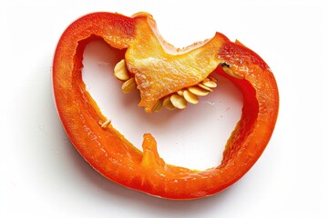 Poster - Freshly cut bell pepper on a white background, great for food photography and recipes