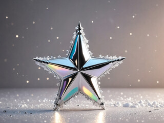 Wall Mural - shiny metallic christmas star decoration mood