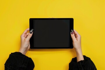 Sticker - A person holding a tablet computer with hands