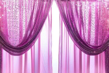 Poster - A decorative curtain with shimmering silver sequins, perfect for theater or dance performances