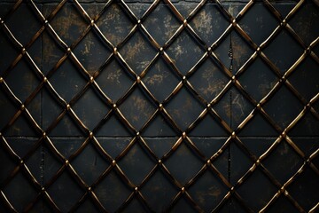 Poster - A close-up shot of a metal fence on a wall, ideal for use in architectural or industrial settings
