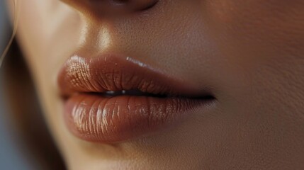 Sticker - A close-up shot of a woman's lips with a ring on her finger, suitable for romantic or intimate scenes