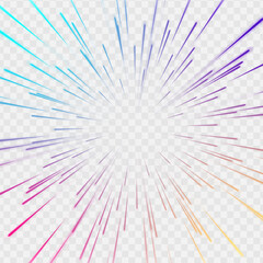 Poster - abstract neon rays of light on a transparent background in png format. purple speeds on the expressw