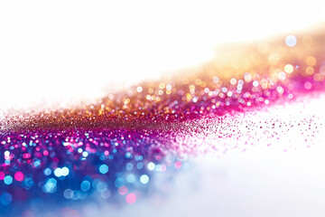 Poster - A mesmerizing blend of blue, pink, and gold sparkles creates a colorful background, radiating light and adding a touch of whimsy and elegance to any design project