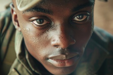 Poster - A close-up shot of a person wearing a hat, suitable for use in various contexts