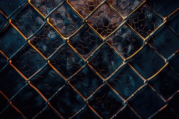 Poster - A close-up view of a chain link fence