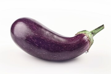 Poster - Fresh eggplant on a clean white surface