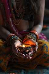 Poster - A person holds a lit candle, great for representing hope or guidance