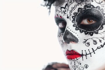 Aufkleber - Portrait of a person with colorful face painting, great for creative or artistic themes