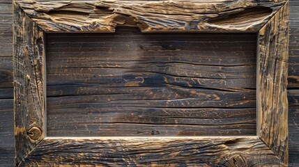 Poster - A simple wooden frame holding a empty space on a wall