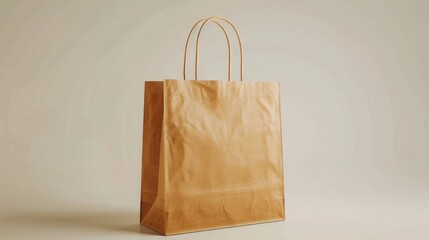 Aufkleber - A simple brown paper bag sitting on a flat surface, could be used as a prop for still life photography or as a background element in a scene