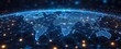 © furyon - abstract visualization of global network connections glowing lines link floating data nodes across world map futuristic representation of international business and digital communication