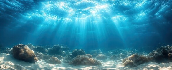 breathtaking underwater photograph capturing the dance of sunlight through crystalclear blue waves taken during a scuba dive in the canary islands