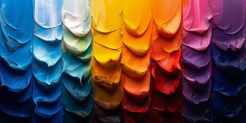 Poster - This vibrant wallpaper showcases a stunning array of colors, with thick swirls of paint blending beautifully. The lively hues create an engaging backdrop for artistic environments