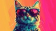 © harkamat - A cool cat wearing sunglasses against a vibrant background.