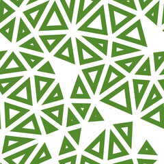 Wall Mural - Minimal geometric background. Medium triangles size. Solid Color style. Geometric shapes outlined. Repeatable pattern. Green Harvest Bounty. Awesome vector tiles. Seamless vector illustration.