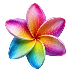 Wall Mural - Vibrant three-petal flower on a white background, showcasing its colorful hues. Generative AI