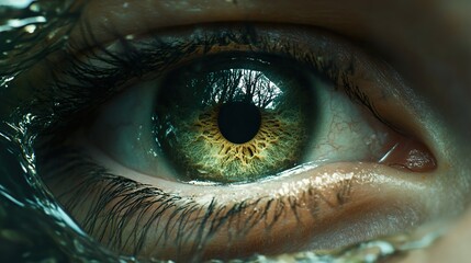 Poster - Close-Up Macro Photography of a Human Eye with Intricate Details