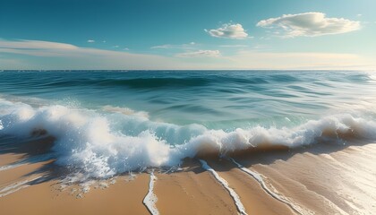 sandy beach waves texture with summer sea backdrop in an abstract natural setting