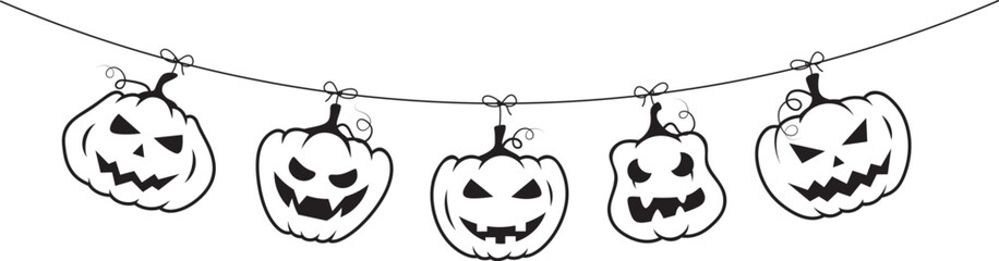 Halloween Pumpkins decoration for Halloween celebration vecto