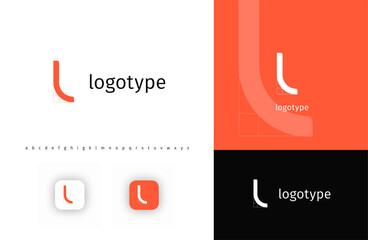 Aufkleber - Minimalistic geometric letter L monogram for blueprint project, architectural building, futuristic technology, innovative science. Modern logo concept. Vector illustration