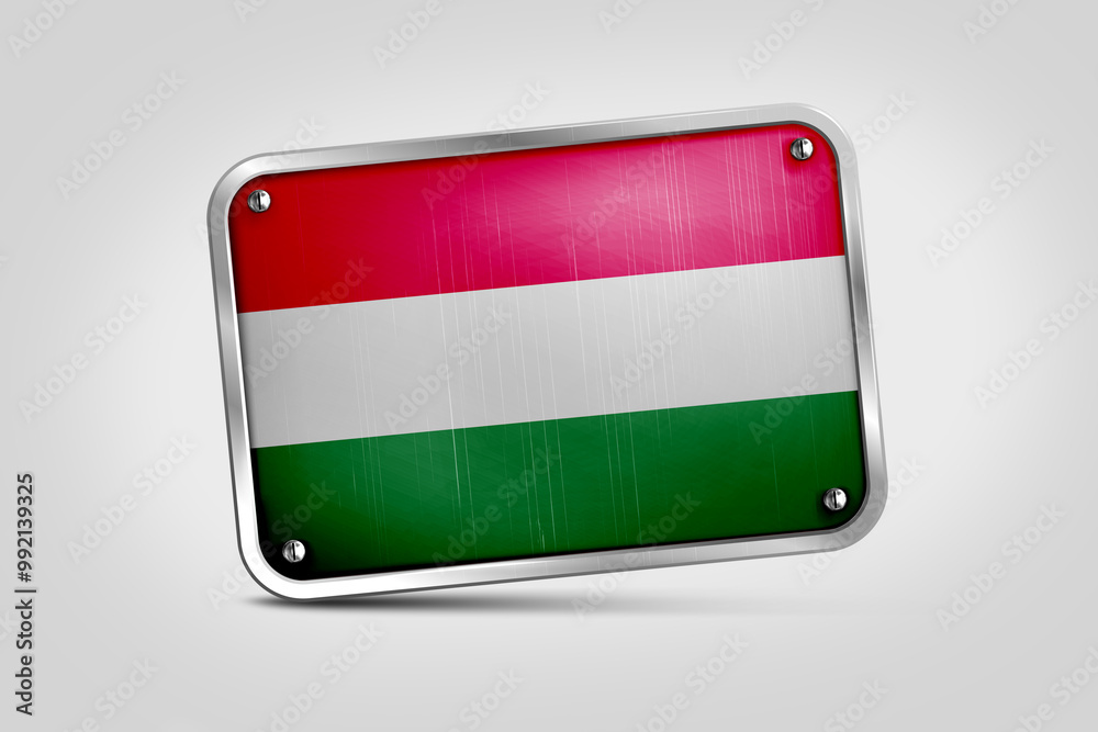 Hungary Flag License Plate Sticker – Multicolored Decal, Universal Fit, Made In Germany