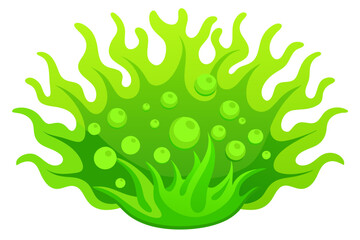 Vibrant Green Algae Vector Design Fresh and Dynamic Illustrations