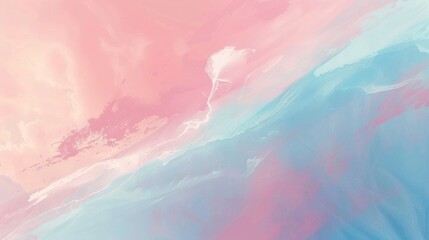 Abstract pastel gradient with gentle shades of blush pink and light blue, blending together for a tranquil visual effect