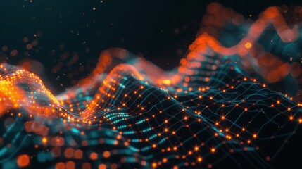 Poster - An abstract graph with fluctuating lines, symbolizing market volatility and financial risk
