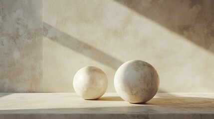 Canvas Print - Minimalist Still Life with Spheres and Light