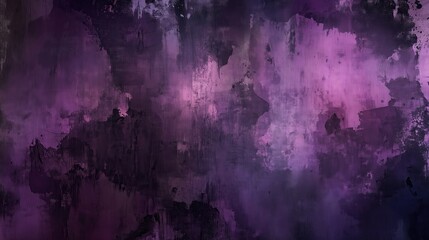 Aufkleber - Purple background with splatters of paint. The splatters are in different sizes and shapes, creating a sense of chaos and disorder. Scene is one of confusion and disarray