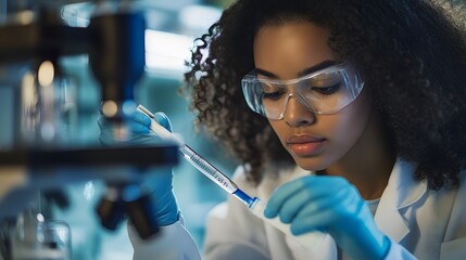 Poster - A Black Female Scientist Working in a Laboratory