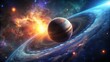 © Arethaawykoff - Stunning Visual of a Rogue Planet, drifting through the galaxy, with a subtle glow and ambient lighting, highlighting its mysterious classification.