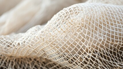 A white net with a pattern of holes
