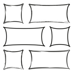 Poster - Hand drawn frame collection. Distressed rectangle shapes. Rough border sketches. Vector frame set.