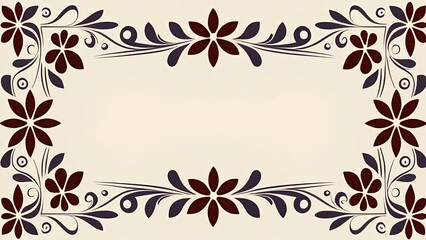 Wall Mural - Elegant Floral Border Frame for Wedding Invitations, Cards, and Design Projects