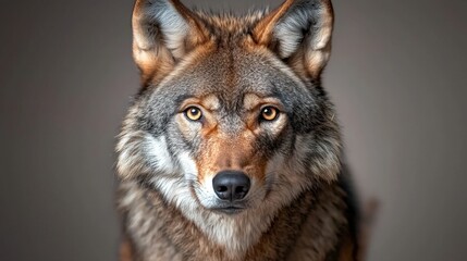 Wall Mural - Wolf Portrait  Wild Animal with Sharp Eyes  Close up