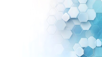 Poster - Abstract Blue and White Hexagon Pattern Background