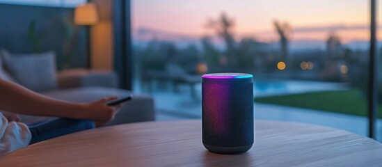 Poster - Smart Speaker on Table in Modern Living Room