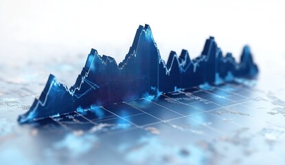 Wall Mural - 3D Stock Market Graph