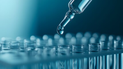 Poster - Droplet of liquid falling into a test tube rack