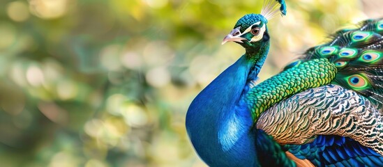 Close-up of Peacock with Vibrant Feathers