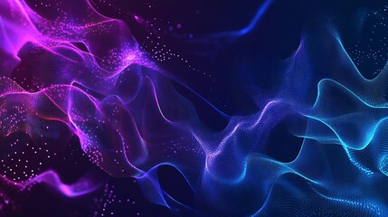 Wall Mural - Abstract digital wave pattern with purple and blue hues