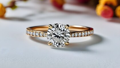 Timeless elegance of a solitaire diamond engagement ring with a classic band design