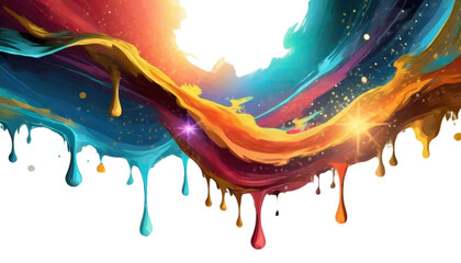 Wall Mural - fullcolor paint melted on white background
