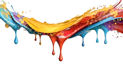 Wall Mural - fullcolor paint melted on white background