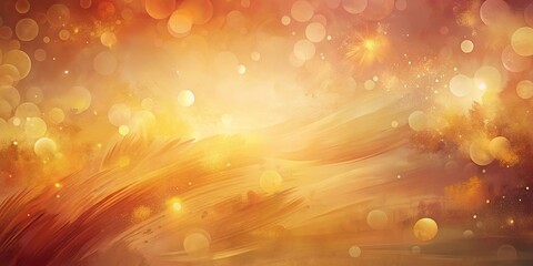 Wall Mural - Abstract Golden and Orange Bokeh Background with Delicate Brush Strokes and Soft Glow
