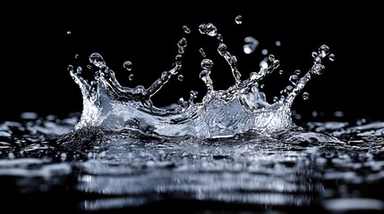 Canvas Print - Water Splash on Black Background